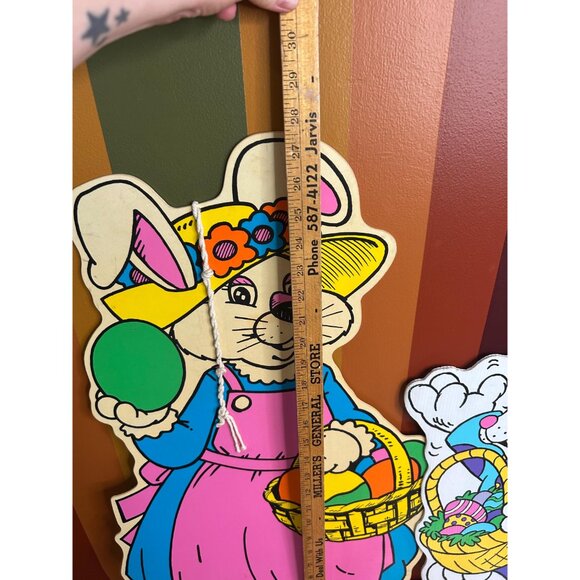 Vintage Easter hanging wall window decorations bunny eggs - Picture 6 of 6